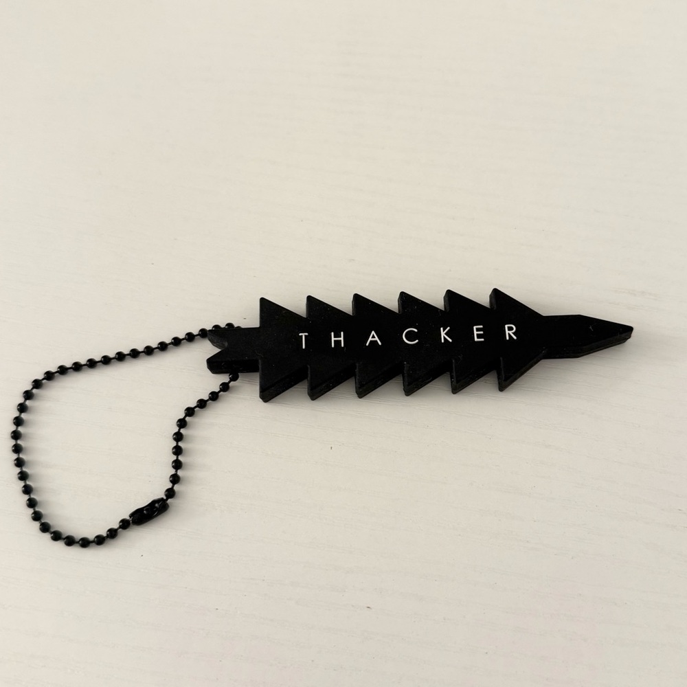 Thacker large rubber black keychain